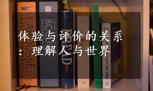 体验与评价的关系：理解人与世界