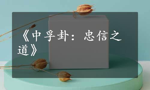 《中孚卦：忠信之道》