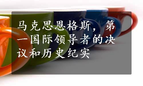 马克思恩格斯，第一国际领导者的决议和历史纪实