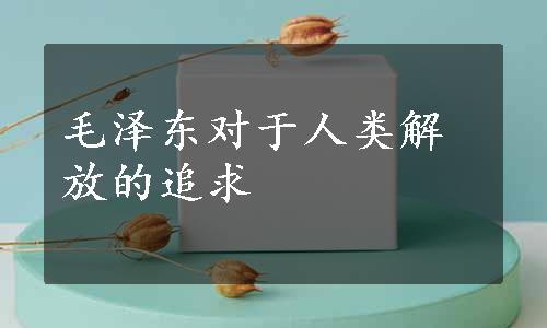 毛泽东对于人类解放的追求