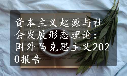 资本主义起源与社会发展形态理论：国外马克思主义2020报告