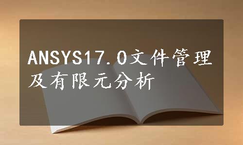 ANSYS17.0文件管理及有限元分析