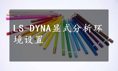 LS-DYNA显式分析环境设置