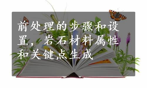 前处理的步骤和设置，岩石材料属性和关键点生成