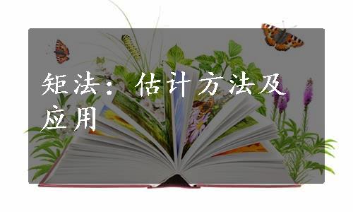 矩法：估计方法及应用