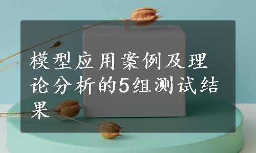 模型应用案例及理论分析的5组测试结果