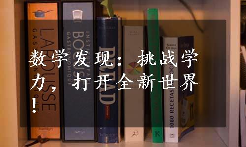 数学发现：挑战学力，打开全新世界！