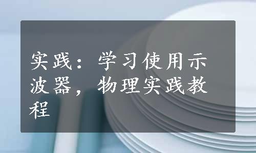 实践：学习使用示波器，物理实践教程