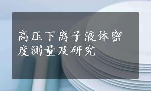 高压下离子液体密度测量及研究