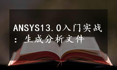 ANSYS13.0入门实战：生成分析文件