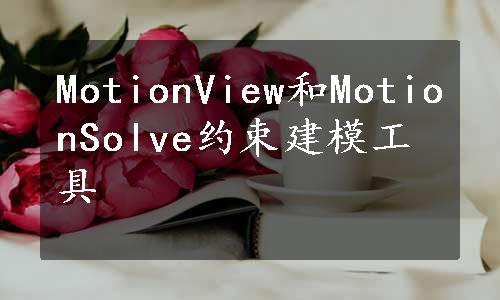 MotionView和MotionSolve约束建模工具