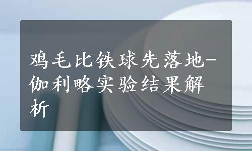 鸡毛比铁球先落地-伽利略实验结果解析