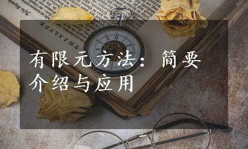 有限元方法：简要介绍与应用