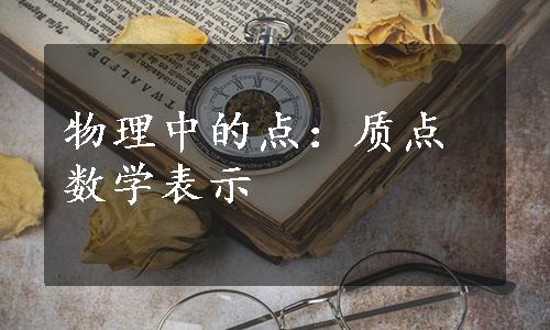 物理中的点：质点数学表示