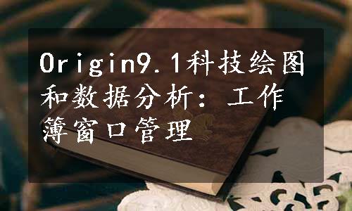 Origin9.1科技绘图和数据分析：工作簿窗口管理