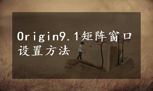 Origin9.1矩阵窗口设置方法