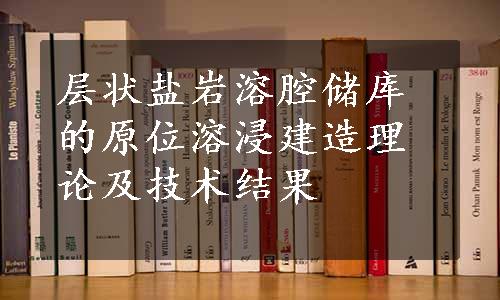 层状盐岩溶腔储库的原位溶浸建造理论及技术结果