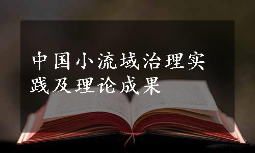 中国小流域治理实践及理论成果