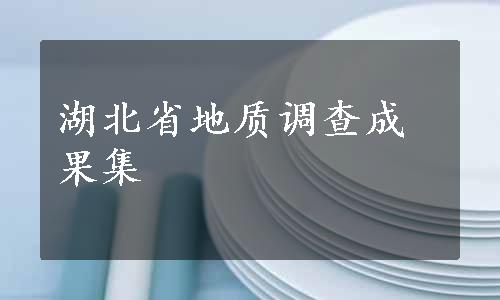 湖北省地质调查成果集