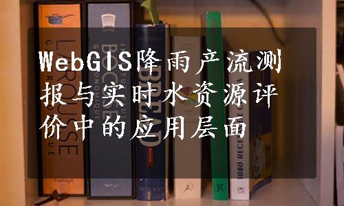 WebGIS降雨产流测报与实时水资源评价中的应用层面