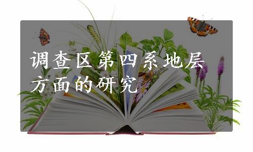 调查区第四系地层方面的研究