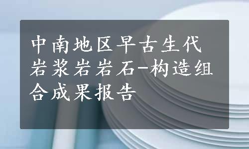 中南地区早古生代岩浆岩岩石-构造组合成果报告