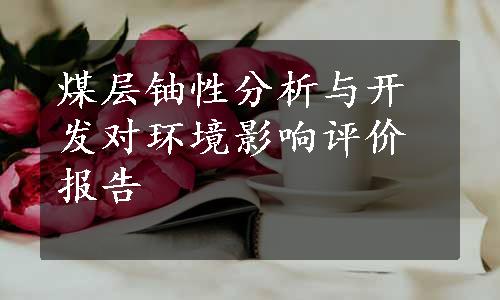 煤层铀性分析与开发对环境影响评价报告