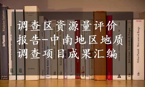 调查区资源量评价报告-中南地区地质调查项目成果汇编