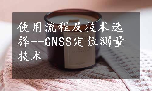 使用流程及技术选择--GNSS定位测量技术