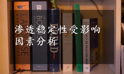 渗透稳定性受影响因素分析