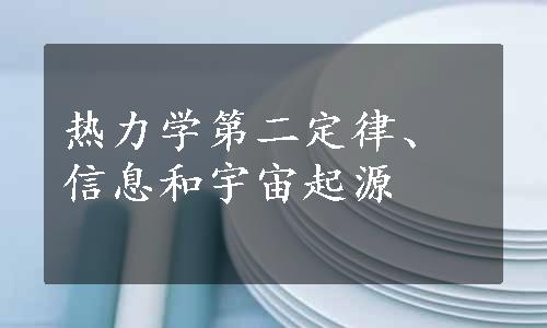 热力学第二定律、信息和宇宙起源