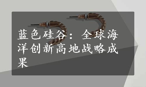 蓝色硅谷：全球海洋创新高地战略成果