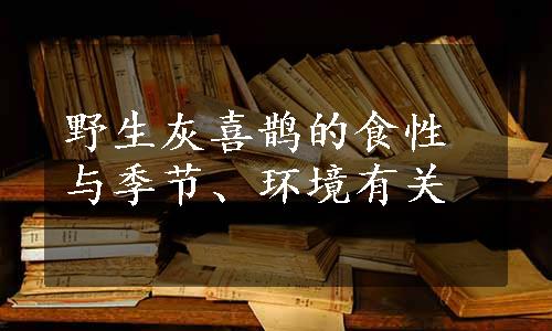 野生灰喜鹊的食性与季节、环境有关