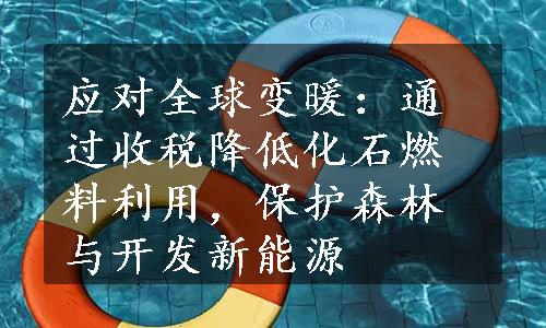 应对全球变暖：通过收税降低化石燃料利用，保护森林与开发新能源