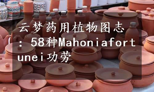 云梦药用植物图志：58种Mahoniafortunei功劳