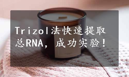 Trizol法快速提取总RNA，成功实验！