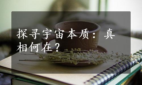 探寻宇宙本质：真相何在？