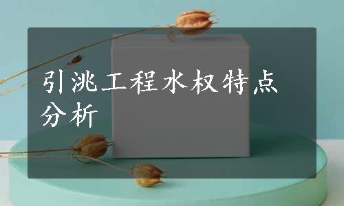 引洮工程水权特点分析