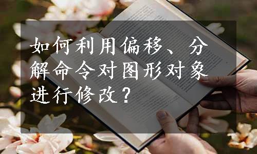 如何利用偏移、分解命令对图形对象进行修改？