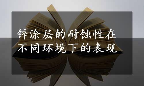 锌涂层的耐蚀性在不同环境下的表现