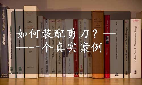 如何装配剪刀？——一个真实案例