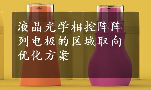 液晶光学相控阵阵列电极的区域取向优化方案