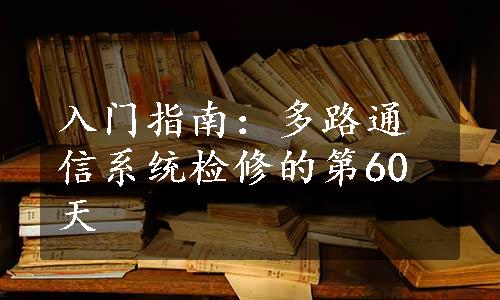 入门指南：多路通信系统检修的第60天