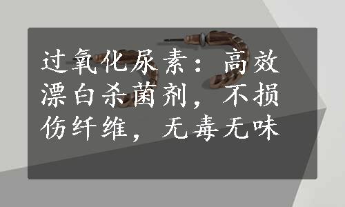 过氧化尿素：高效漂白杀菌剂，不损伤纤维，无毒无味