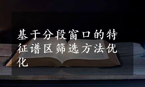 基于分段窗口的特征谱区筛选方法优化