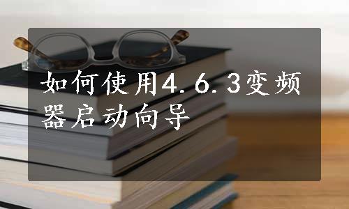 如何使用4.6.3变频器启动向导