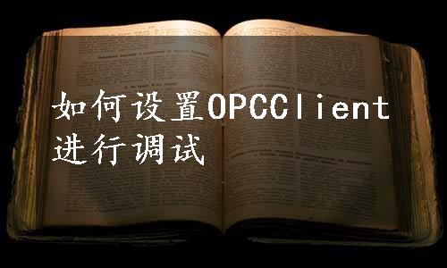 如何设置OPCClient进行调试