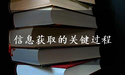 信息获取的关键过程