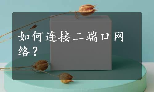 如何连接二端口网络？