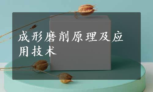 成形磨削原理及应用技术